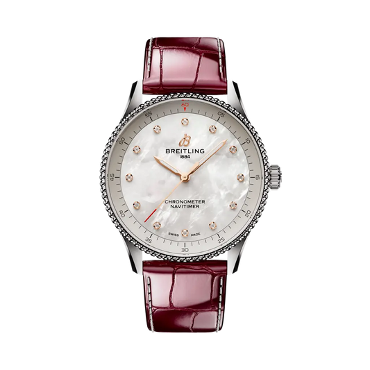 Breitling Navitimer 32 mm White Dial Stainless Steel   Leather Strap A77320E61A2P2