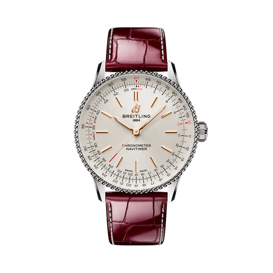 Breitling Navitimer Automatic 36 mm White Dial Stainless Steel   Leather Strap A17327211G1P1