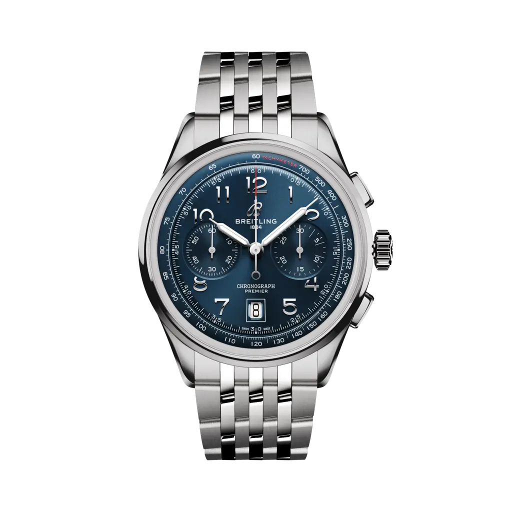 Breitling Premier B01 Chronograph 42 mm Blue Dial Stainless Steel Metal Bracelet AB0145171C1A1