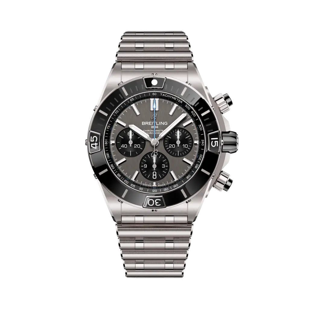 Breitling Super Chronomat B01 44mm Grey & Black Dial Titanium Bracelet EB0136251M1E1
