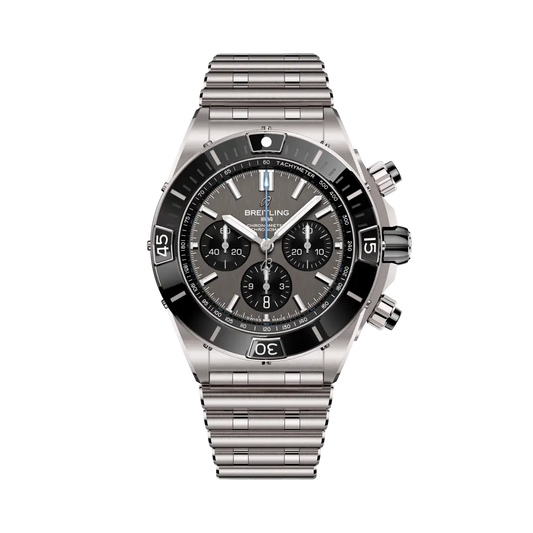 Breitling Super Chronomat B01 44mm Grey & Black Dial Titanium Bracelet EB0136251M1E1