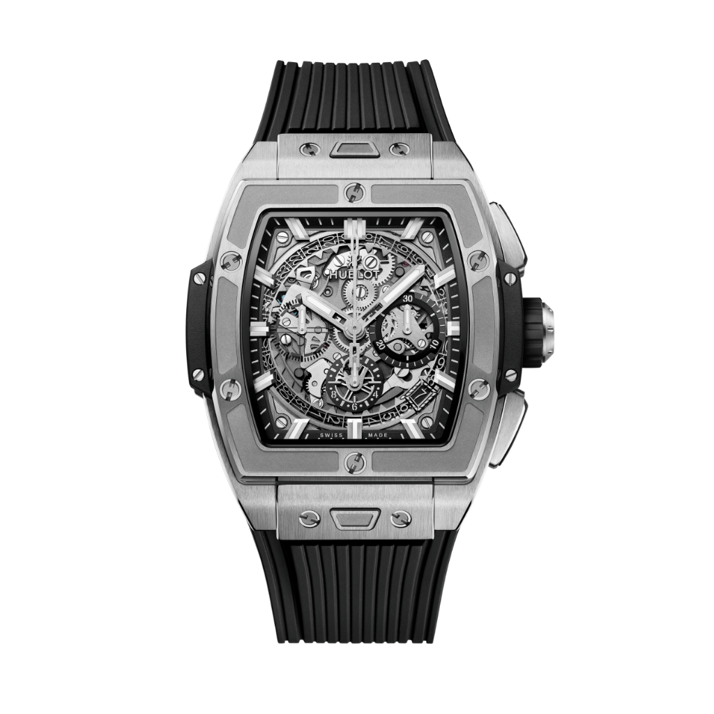 Hublot Spirit of Big Bang Titanium 42 mm Transparent Dial Polished Titanium Rubber Strap 642.NX.0170.RX