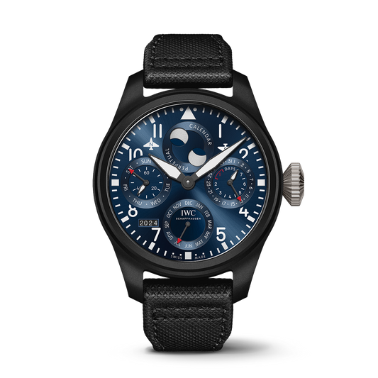 IWC Schaffhausen Big Pilot’s Watch Perpetual Calendar Edition “Rodeo Drive” 46.5  mm Blue  Dial Ceramic  Black   strap IW503001