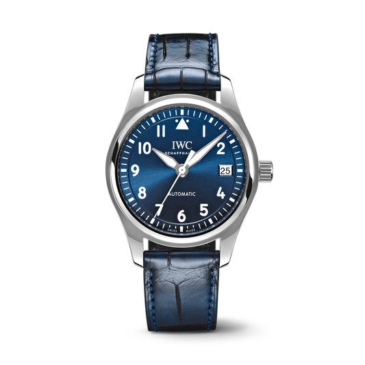 IWC Schaffhausen Pilot’s Watch Automatic  36 mm Blue  Dial Stainless Steel Blue   Leather Strap IW324008