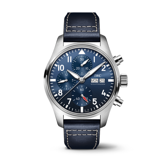 IWC Schaffhausen Pilot’s Watch Chronograph 41  mm Blue  Dial Stainless Steel Blue   Strap IW388101