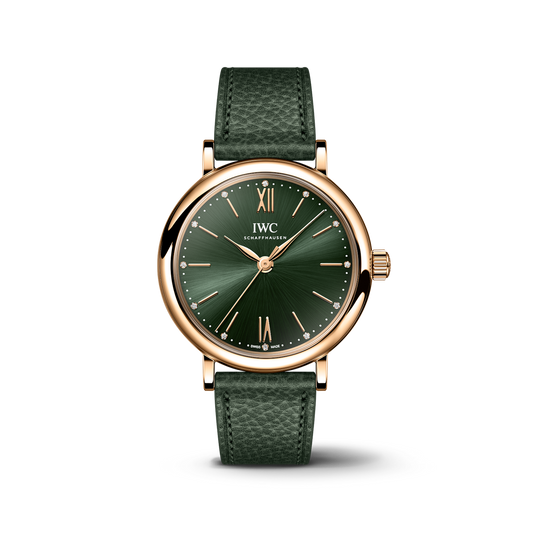 IWC Schaffhausen Portofino Automatic 34 mm Green  Dial 18 Kt 5N Gold Case Green   Strap IW357415