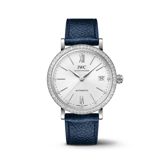 IWC Schaffhausen Portofino Automatic 37 mm Silver  Dial Stainless Steel Blue   Strap  IW658601