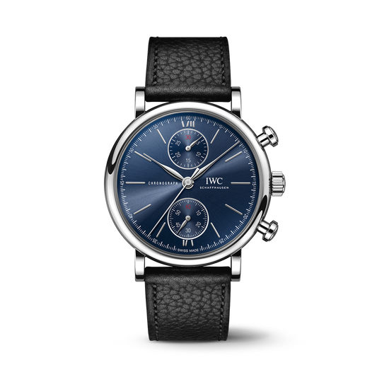IWC Schaffhausen Portofino Chronograph 39 Edition “Laureus Sport For Good” 39 mm Blue  Dial Stainless Steel Black   Strap IW391408
