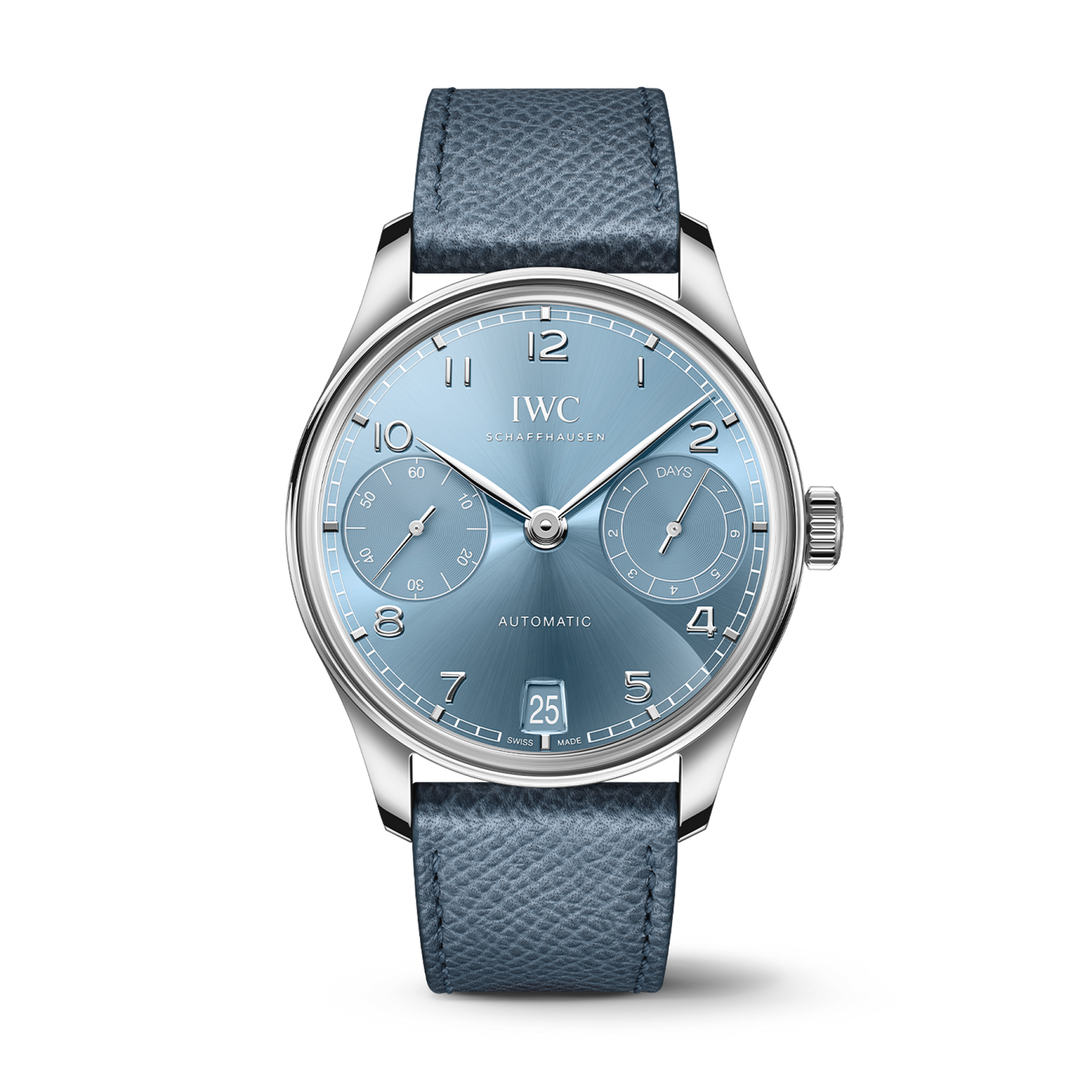 IWC Schaffhausen Portugieser Automatic 42 mm Blue Dial 18k White Gold Light Blue   Strap IW501708