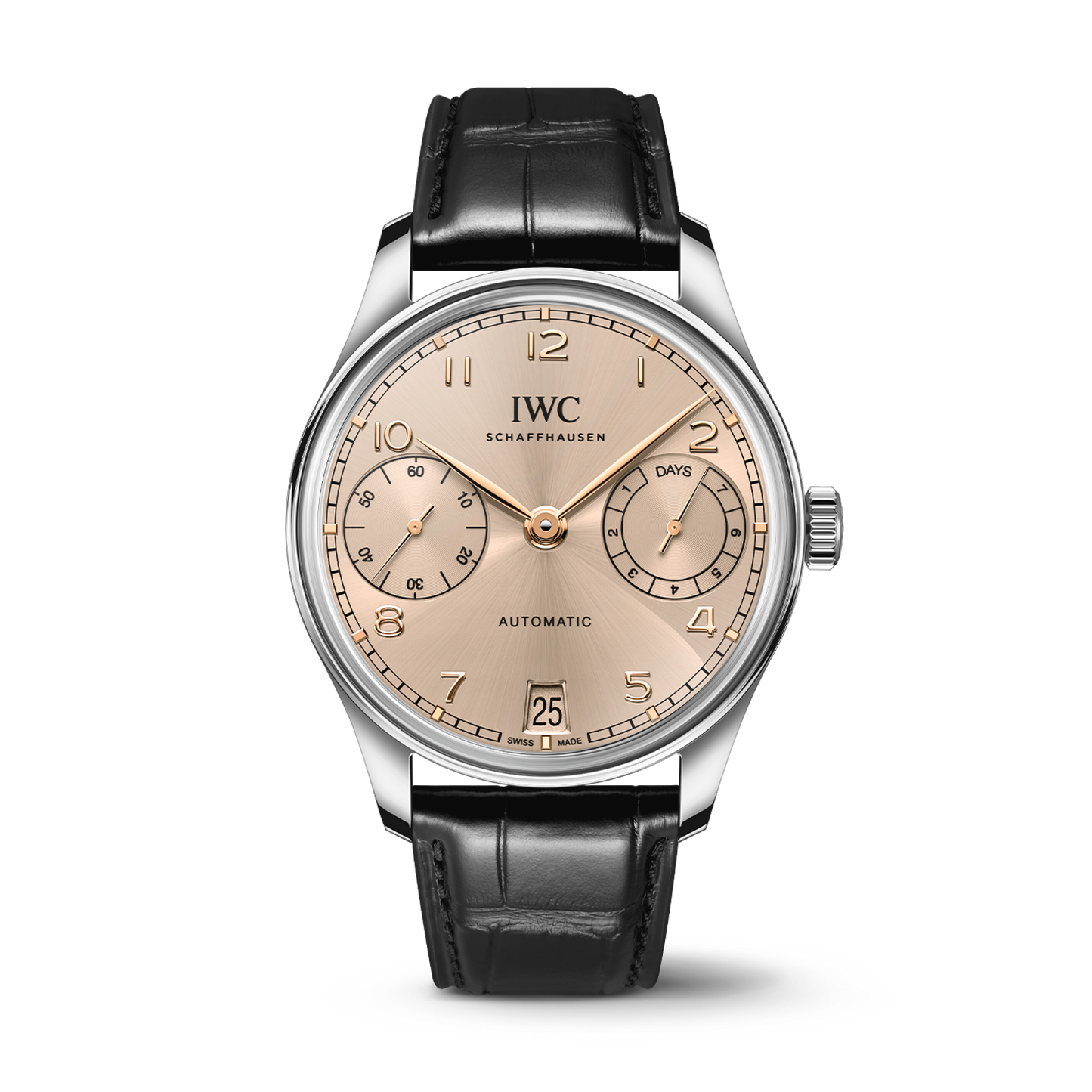 IWC Schaffhausen Portugieser Automatic 42 mm Sparkling Beige Dial Stainless Steel   Leather Strap IW501705