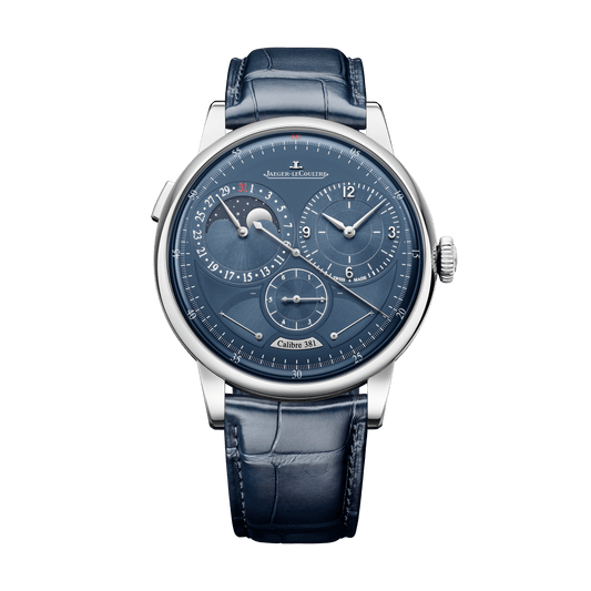 Jaeger-LeCoultre Duometre Quantieme Lunaire 42.5 mm Blue Dial Stainless Steel   Leather Strap Q604848J
