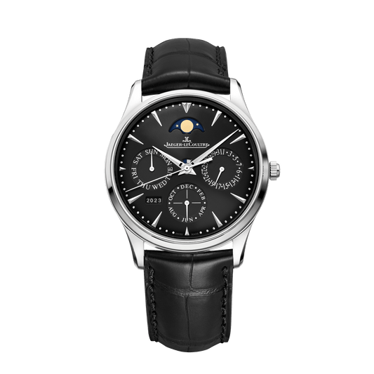 Jaeger-LeCoultre Master Ultra Thin Perpetual Calendar 39 mm Black Dial Stainless Steel   Leather Strap Q1308470