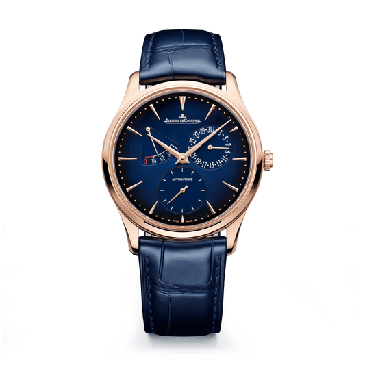 Jaeger-LeCoultre Master Ultra Thin Power Reserve 39 mm Blue Dial Pink Gold   Leather Strap Q137258J