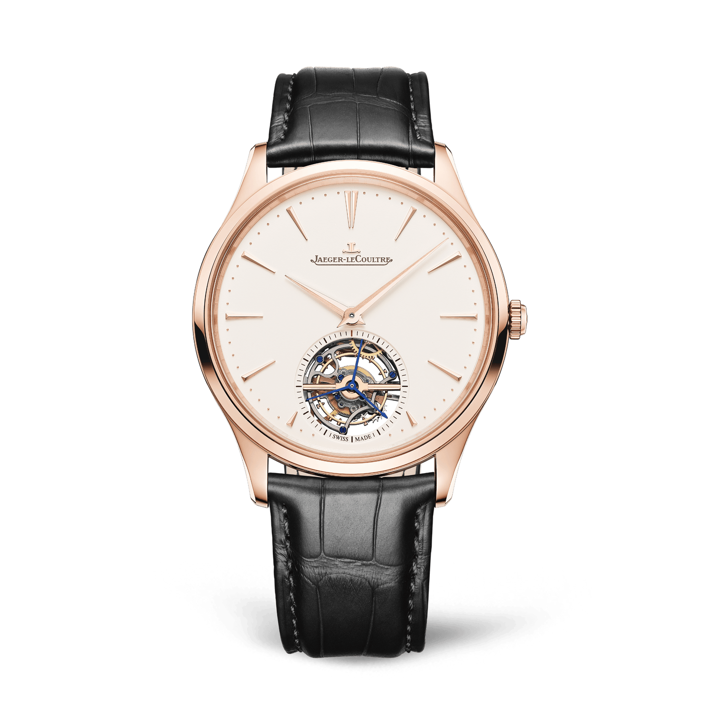 Jaeger-LeCoultre Master Ultra Thin Tourbillon 40 mm Beige Dial Pink Gold   Leather Strap Q1682411