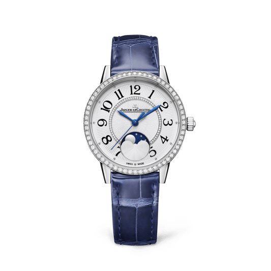 Jaeger-LeCoultre Rendez-Vous Classic Moon 34 mm Silvered Grey Dial with Diamonds Stainless Steel   Leather Strap Q357842J