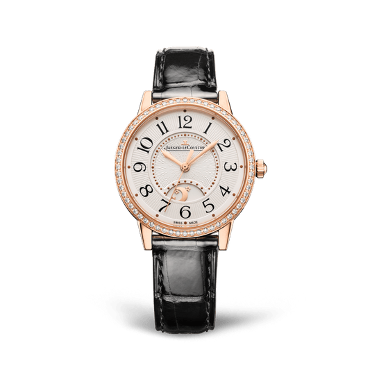 Jaeger-LeCoultre Rendez-Vous Classic Night & Day 34 mm Silvered Grey Dial with Diamonds Pink Gold   Leather Strap Q3442430