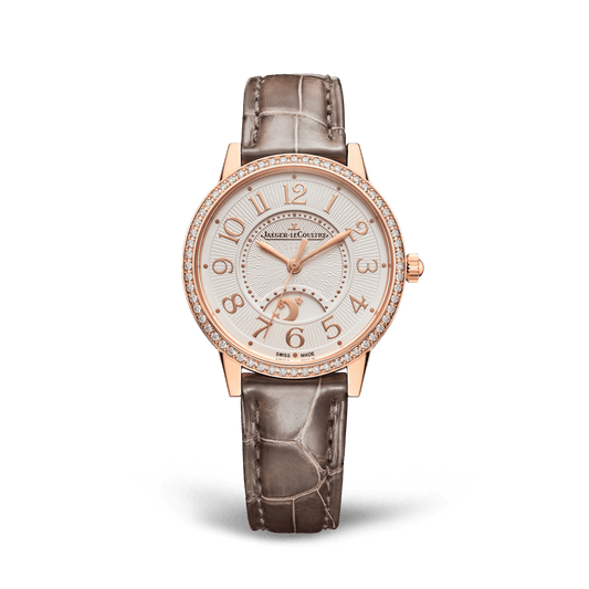 Jaeger-LeCoultre Rendez-Vous Classic Night & Day 34 mm Silvered Grey Dial with Diamonds Pink Gold   Leather Strap Q3442440