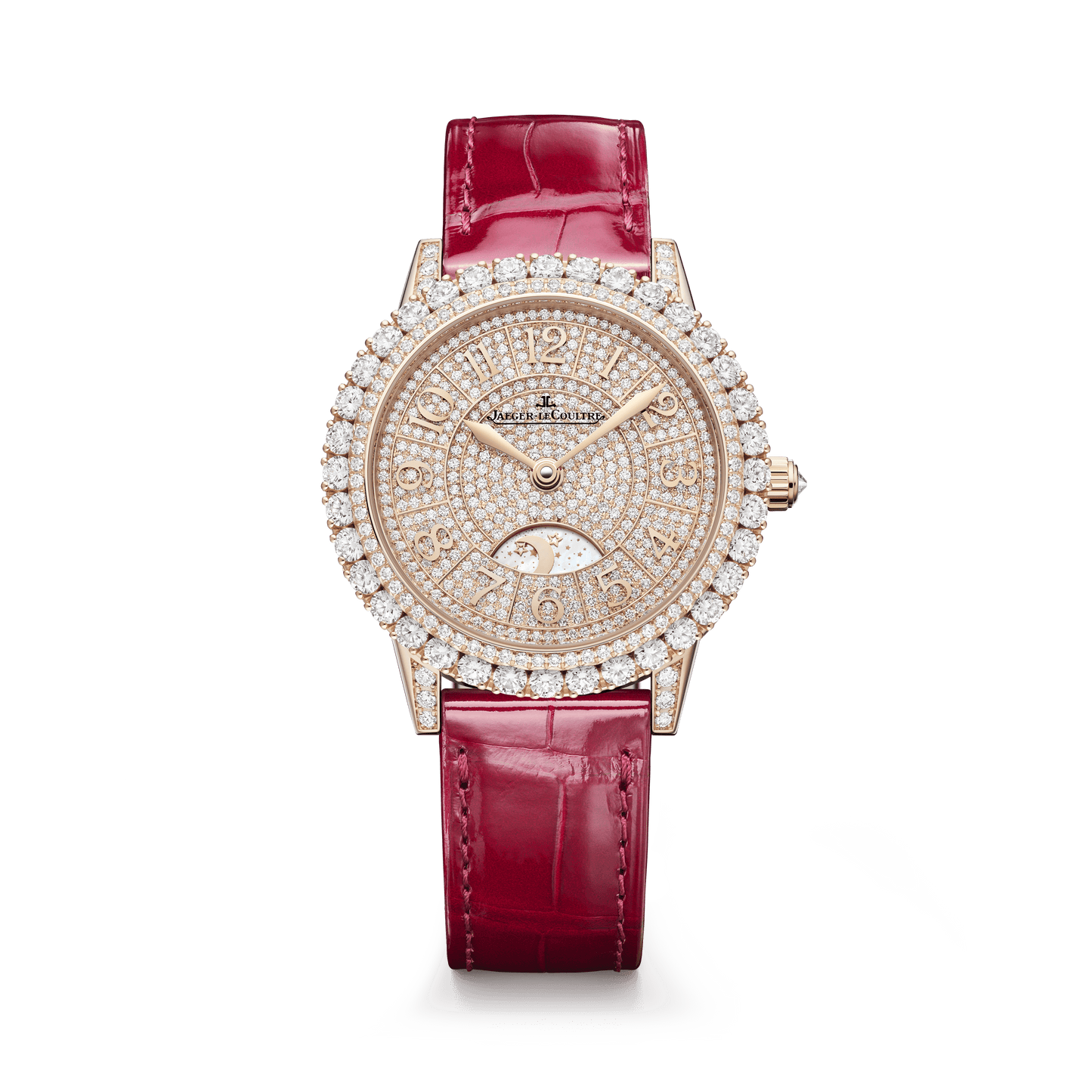 Jaeger-LeCoultre Rendez-Vous Dazzling Night & Day 36 mm Diamond Paved Dial Pink Gold   Leather Strap Q3432472