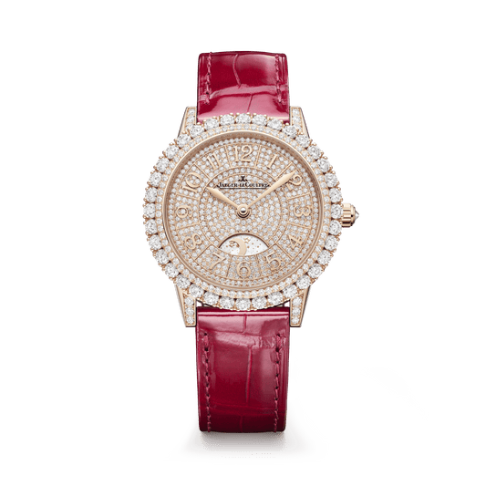 Jaeger-LeCoultre Rendez-Vous Dazzling Night & Day 36 mm Diamond Paved Dial Pink Gold   Leather Strap Q3432472