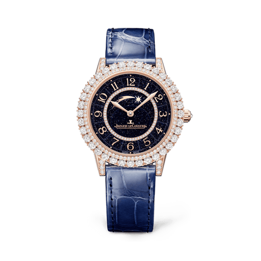 Jaeger-LeCoultre Rendez-Vous Dazzling Shooting Star 36 mm Blue Dial with Diamonds Pink Gold   Leather Strap Q364247J