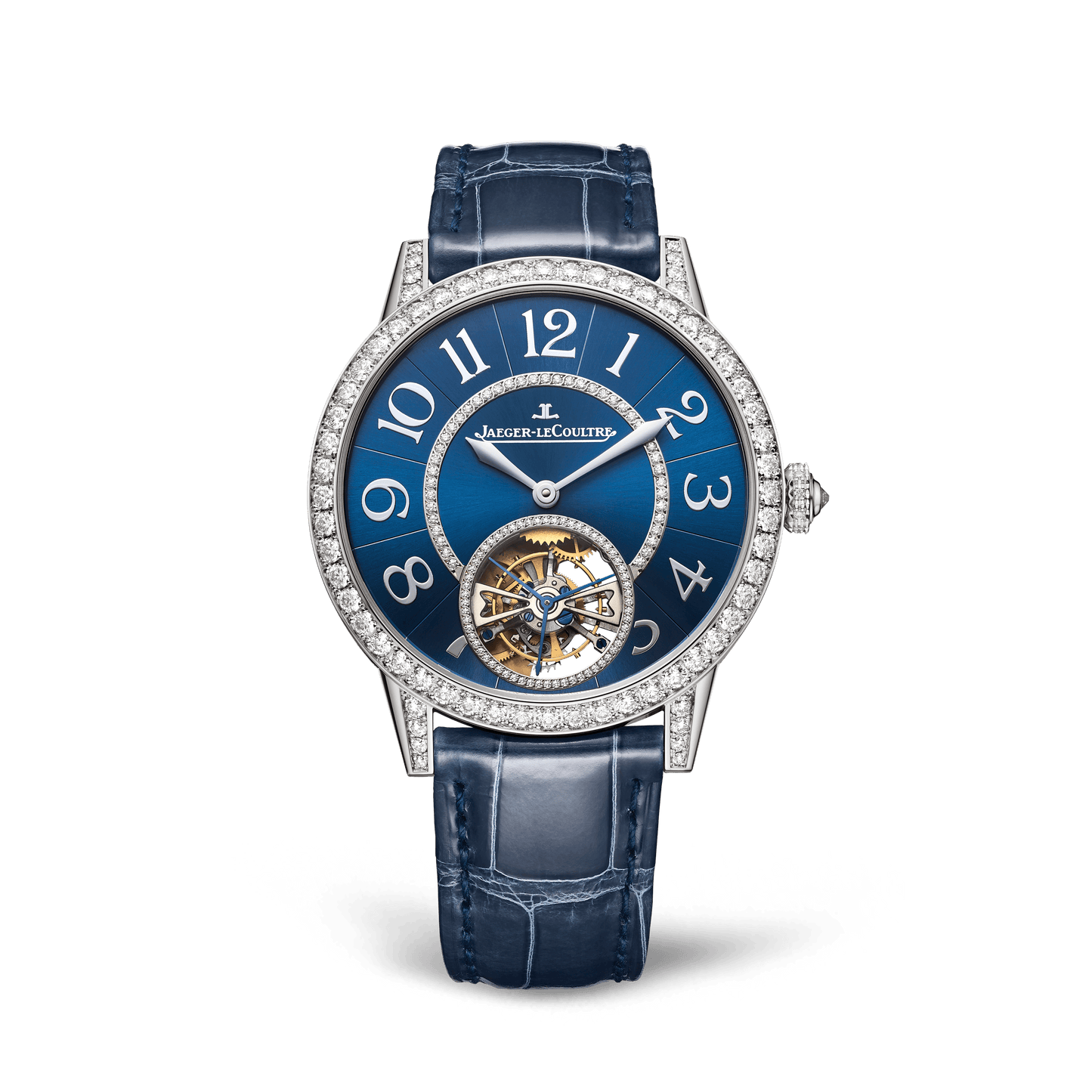 Jaeger-LeCoultre Rendez-Vous Jewellery Tourbillon 39 mm Blue Dial with Diamonds White Gold   Leather Strap Q3413480