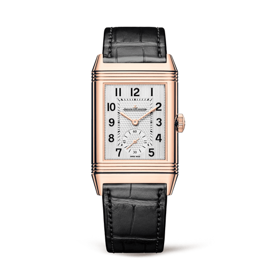 Jaeger-LeCoultre Reverso Classic Duoface Small Seconds 47 x 28.3 mm Silvered Grey Dial Pink Gold   Leather Strap Q3842520