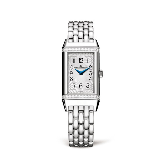Jaeger-LeCoultre Reverso Classic Monoface 40.1 x 20 mm Silvered Grey Dial with Diamonds Stainless Steel Bracelet Q3288120