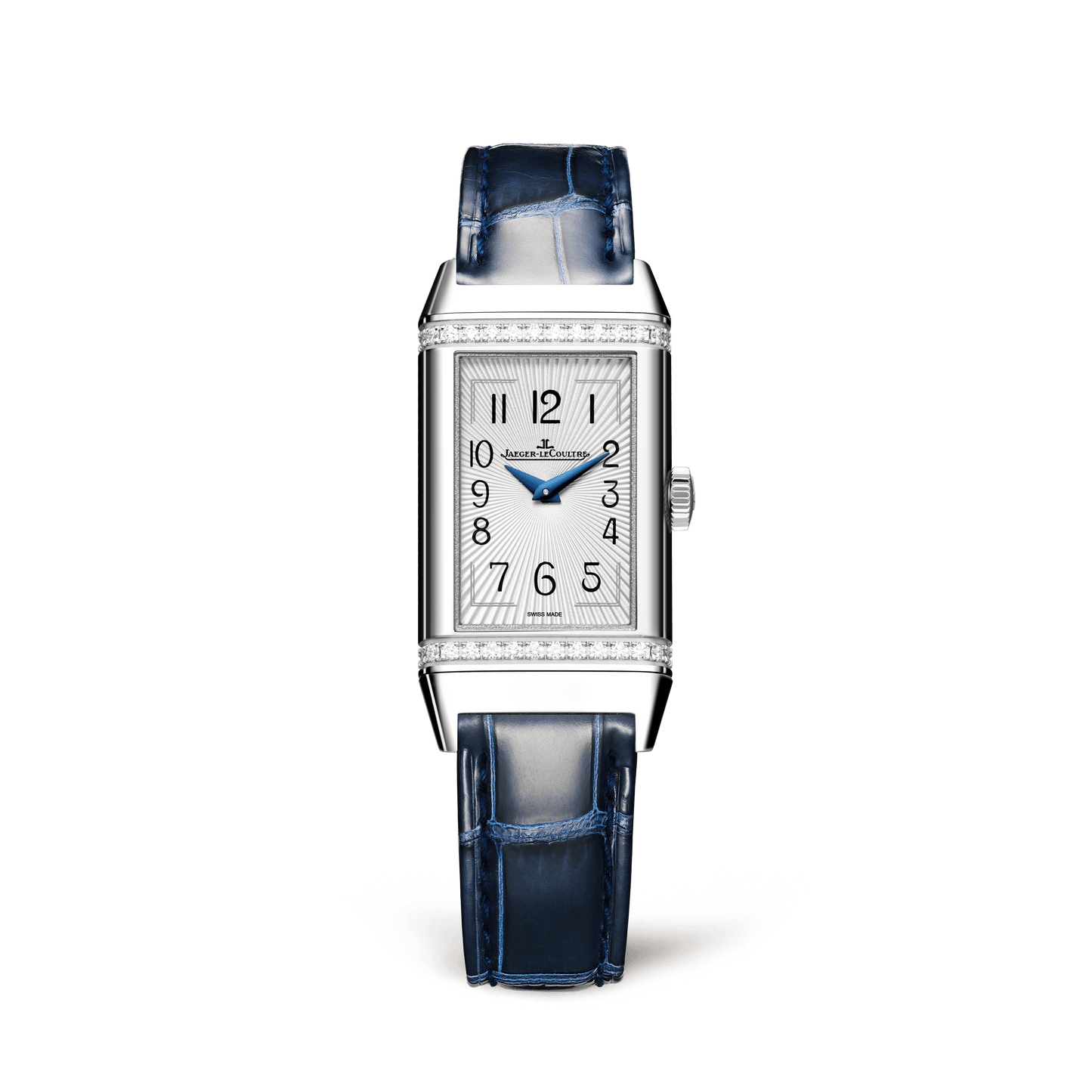 Jaeger-LeCoultre Reverso Classic Monoface 40.1 x 20 mm Silvered Grey Dial with Diamonds Stainless Steel   Leather Strap Q3288420