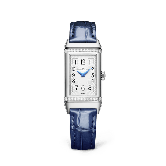 Jaeger-LeCoultre Reverso One Duetto 40.1 x 20 mm Silvered Grey Dial with Diamonds Stainless Steel   Leather Strap Q334848J