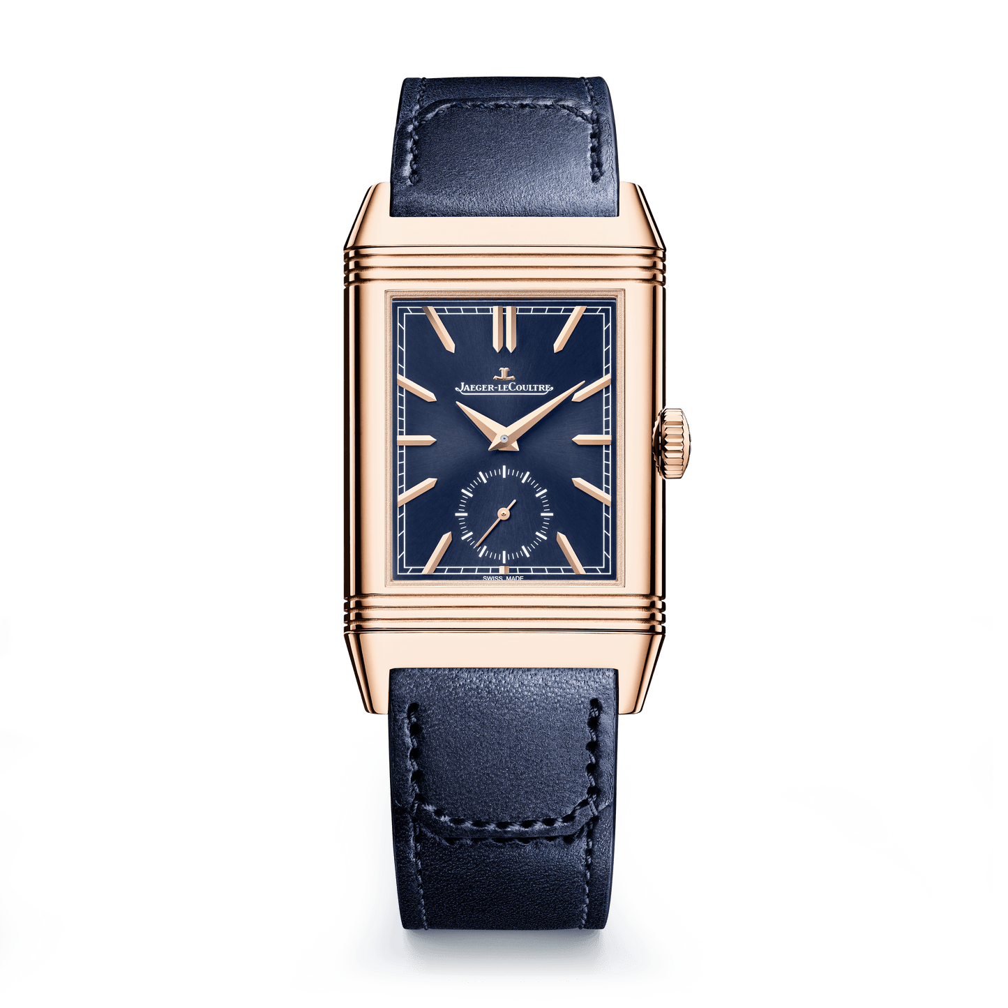 Jaeger-LeCoultre Reverso Tribute Duoface Small Seconds 47 x 28.3 mm Blue Dial Pink Gold   Leather Strap Q3982590
