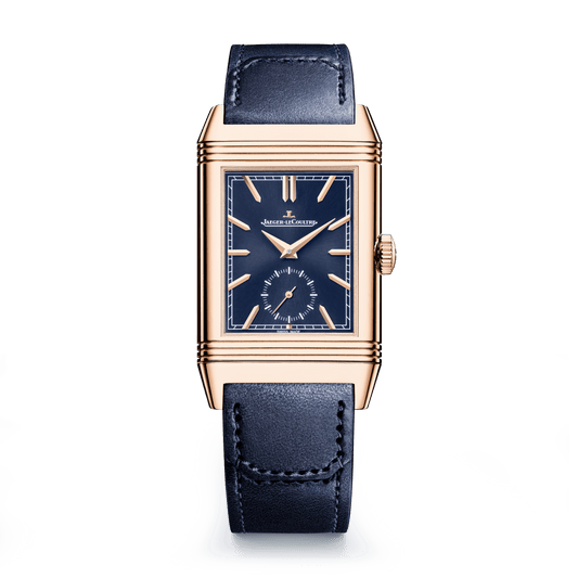 Jaeger-LeCoultre Reverso Tribute Duoface Small Seconds 47 x 28.3 mm Blue Dial Pink Gold   Leather Strap Q3982590