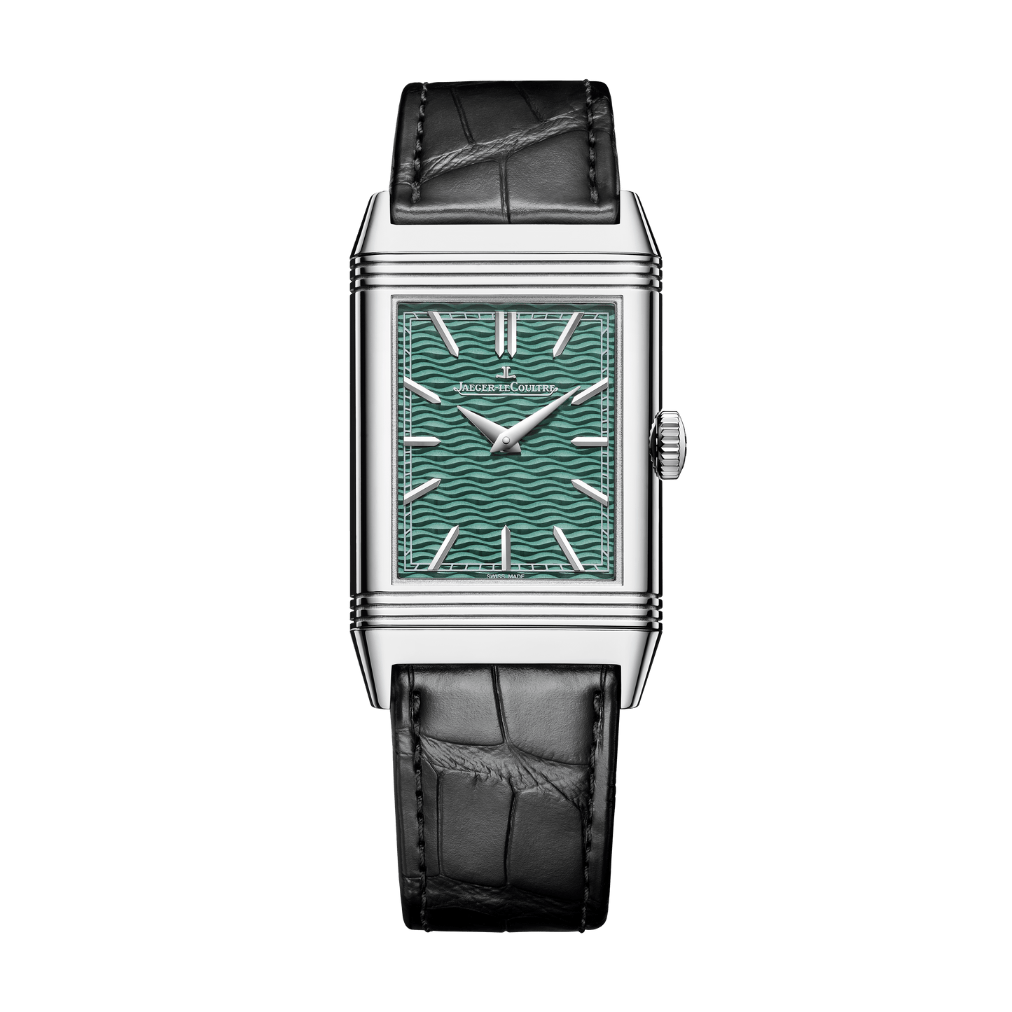 Jaeger-LeCoultre Reverso Tribute Enamel Monet “The Grand Canal” 45.6 x 27.4 mm Green Dial White Gold   Leather Strap Q39334M5