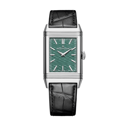 Jaeger-LeCoultre Reverso Tribute Enamel Monet “The Grand Canal” 45.6 x 27.4 mm Green Dial White Gold   Leather Strap Q39334M5
