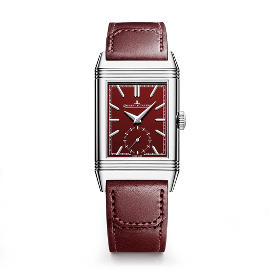 Jaeger-LeCoultre Reverso Tribute Monoface Small Seconds 45.6 x 27.4 mm Burgundy Dial Stainless Steel   Leather Strap Q397846J