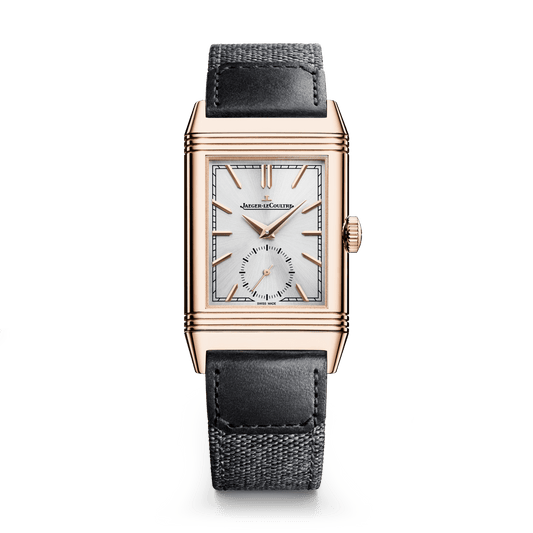 Jaeger-LeCoultre Reverso Tribute Monoface Small Seconds 45.6 x 27.4 mm Silvered Grey Dial Pink Gold   Leather Strap Q7132521