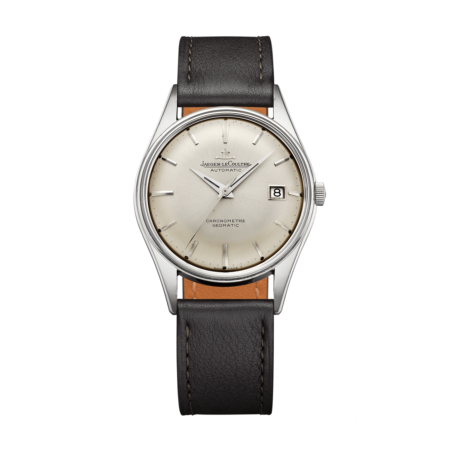 Jaeger-LeCoultre THE COLLECTIBLES Geomatic 36 mm Silvered Grey Dial Stainless Steel   Leather Strap QVE39801