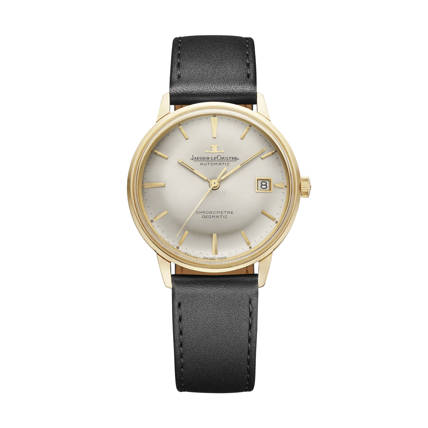 Jaeger-LeCoultre THE COLLECTIBLES Geomatic Chronometer 36 mm Silvered Grey Dial 18k Yellow Gold   Leather Strap QVE39802