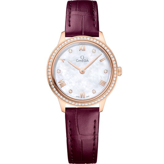 Omega De Ville Prestige 27.5 mm White Dial Sedna 18k Rose Gold Strap 434.58.28.60.55.001