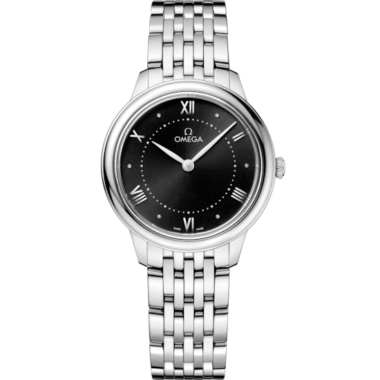 Omega De Ville Prestige 30 mm Black Dial Stainless Steel Bracelet 434.10.30.60.01.001