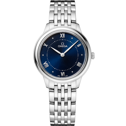 Omega De Ville Prestige 30 mm Blue Dial Stainless Steel Bracelet 434.10.30.60.03.001