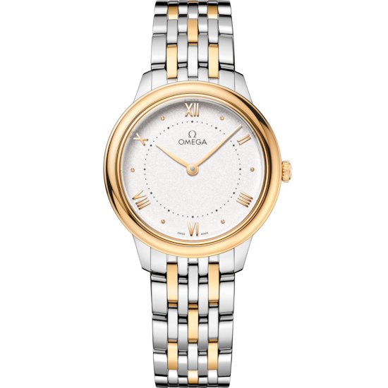 Omega De Ville Prestige 30 mm Silver Dial Stainless Steel and 18k Yellow Gold Bracelet 434.20.30.60.02.002