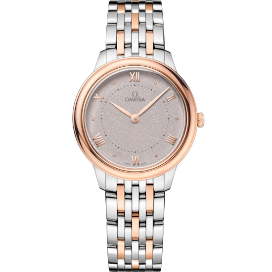 Omega De Ville Prestige 30 mm Silver Dial Stainless Steel and Sedna™ 18k Rose Gold Bracelet 434.20.30.60.02.001