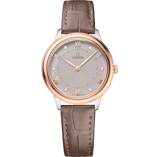 Omega De Ville Prestige 30 mm Silver Dial with Diamonds Stainless Steel and Sedna™ 18k Rose Gold Strap 434.23.30.60.52.001