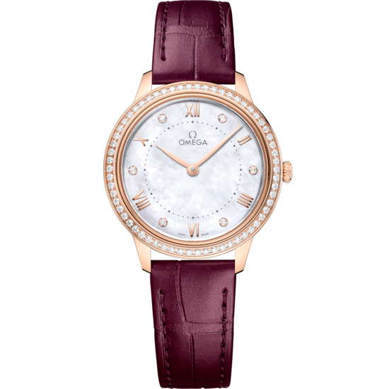 Omega De Ville Prestige 30 mm White Dial with Diamonds Sedna™ 18k Rose Gold Strap 434.58.30.60.55.001