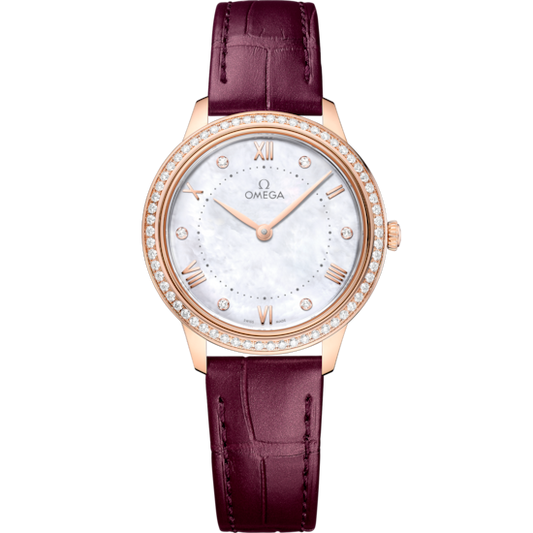 Omega De Ville Prestige 30 mm White Dial with Diamonds Sedna™ 18k Rose Gold Strap 434.58.30.60.55.001