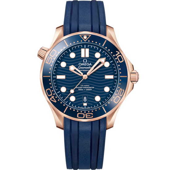 Omega Seamaster Diver 300M 42 mm Blue Dial Sedna™ 18k Rose Gold Strap 210.62.42.20.03.001