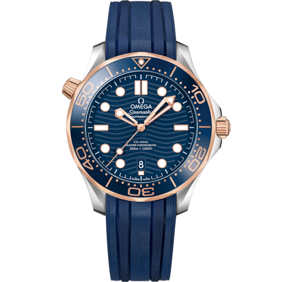 Omega Seamaster Diver 300M 42 mm Blue Dial Stainless Steel and Sedna™ 18k Rose Gold Strap 210.22.42.20.03.002
