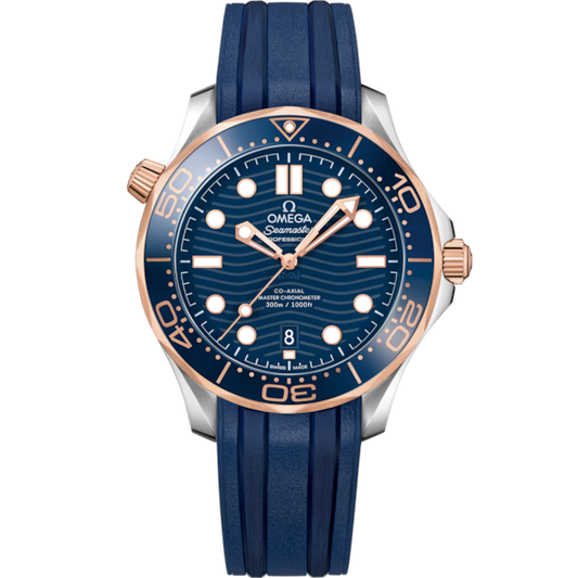 Omega Seamaster Diver 300M 42 mm Blue Dial Stainless Steel and Sedna™ 18k Rose Gold Strap 210.22.42.20.03.002