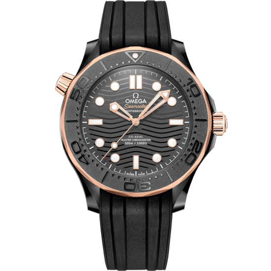 Omega Seamaster Diver 300M 43.5 mm Black Dial Black ceramic Strap 210.62.44.20.01.001