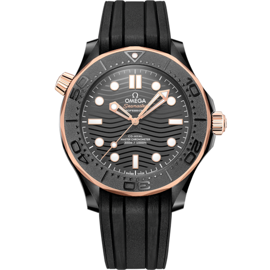Omega Seamaster Diver 300M 43.5 mm Black Dial Black ceramic Strap 210.62.44.20.01.001